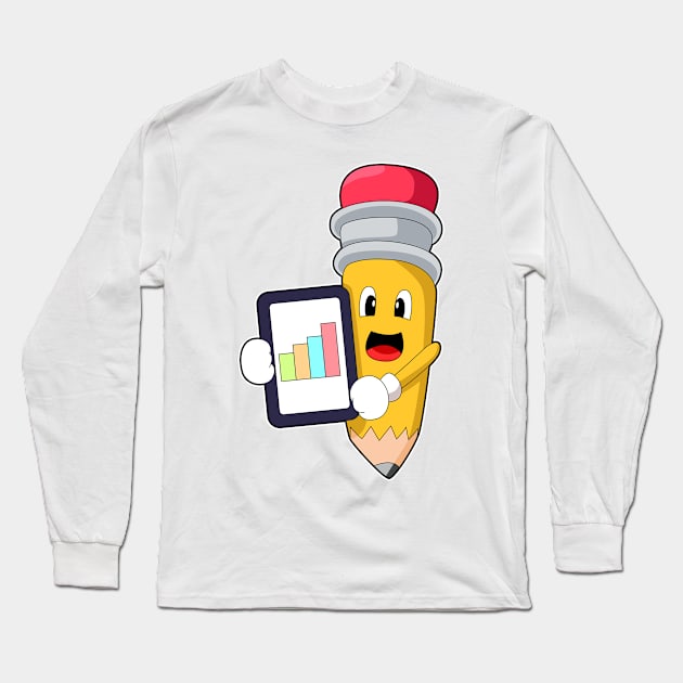 Pencil Secretary Graphic Long Sleeve T-Shirt by Markus Schnabel